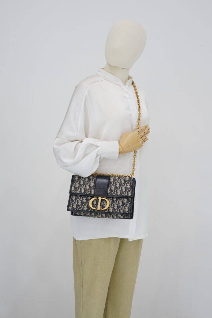 Dior Montaigne Chain Bag Blue Oblique GHW
