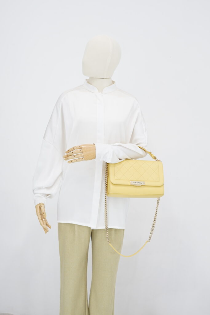 Chanel Medium Label Chick Yellow GHW