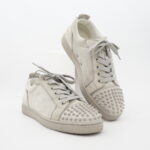 Christian Louboutin Louis Junior Spikes Suede Grey