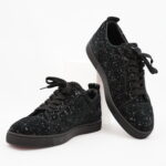 Christian Louboutin Louis Junior Suede Glitter Black
