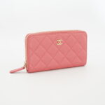 Chanel Medium Zip Wallet Caviar Pink GHW