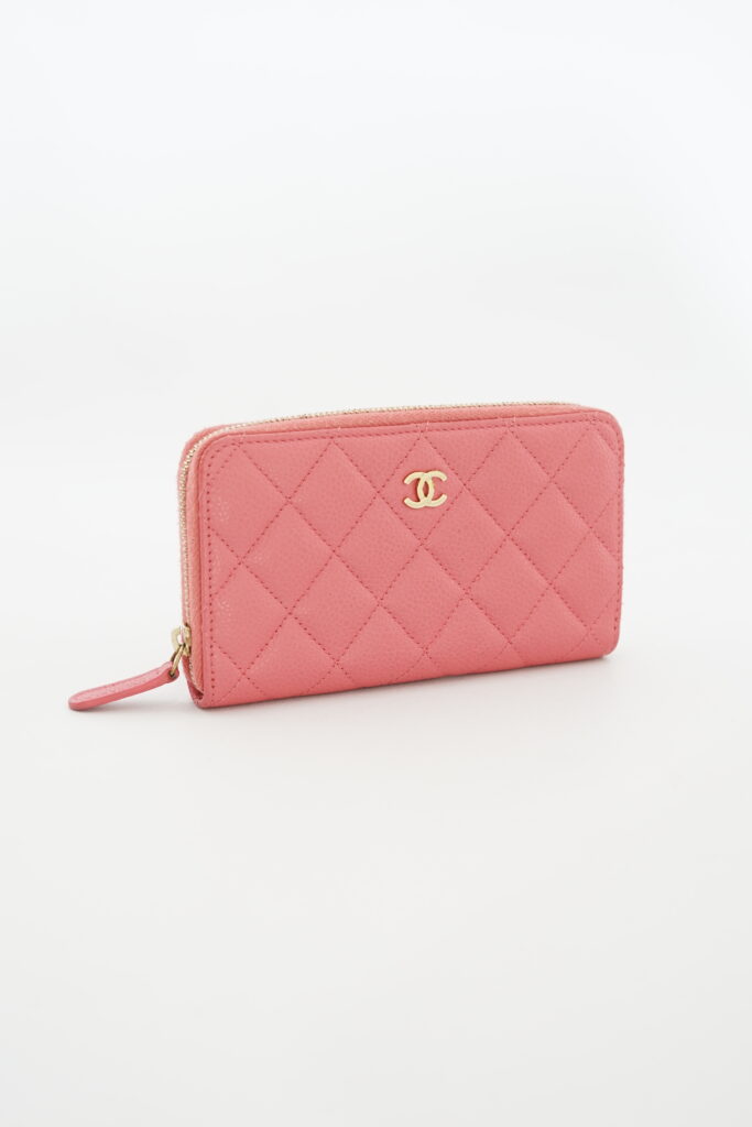 Chanel Medium Zip Wallet Caviar Pink GHW
