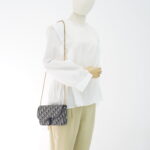 Dior Saddle Pouch With Chain Canvas Blue Oblique GHW