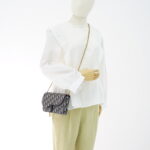 Dior Saddle Pouch With Chain Canvas Blue Oblique GHW