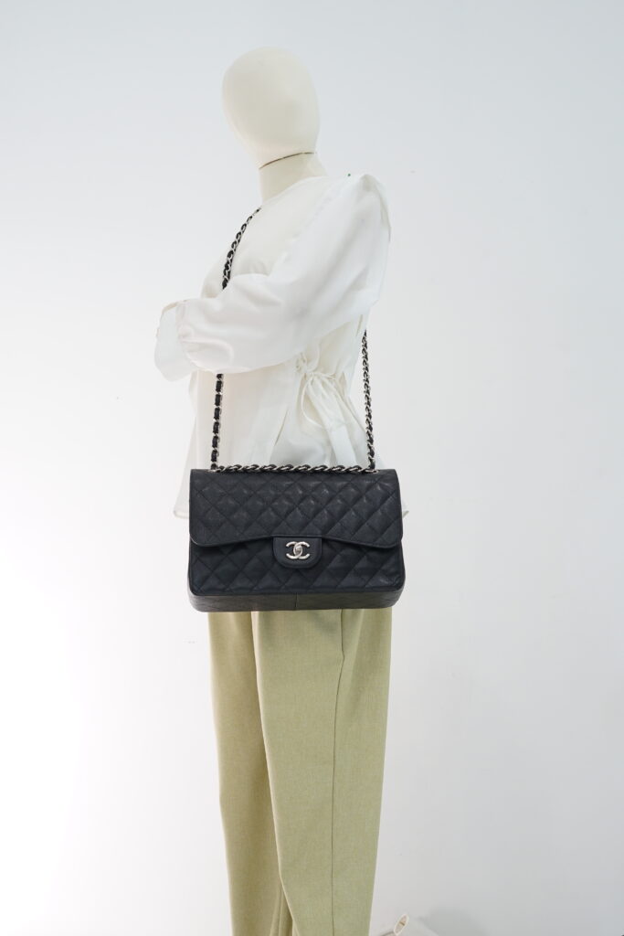 Chanel Jumbo Classic D Flap Caviar Black SHW