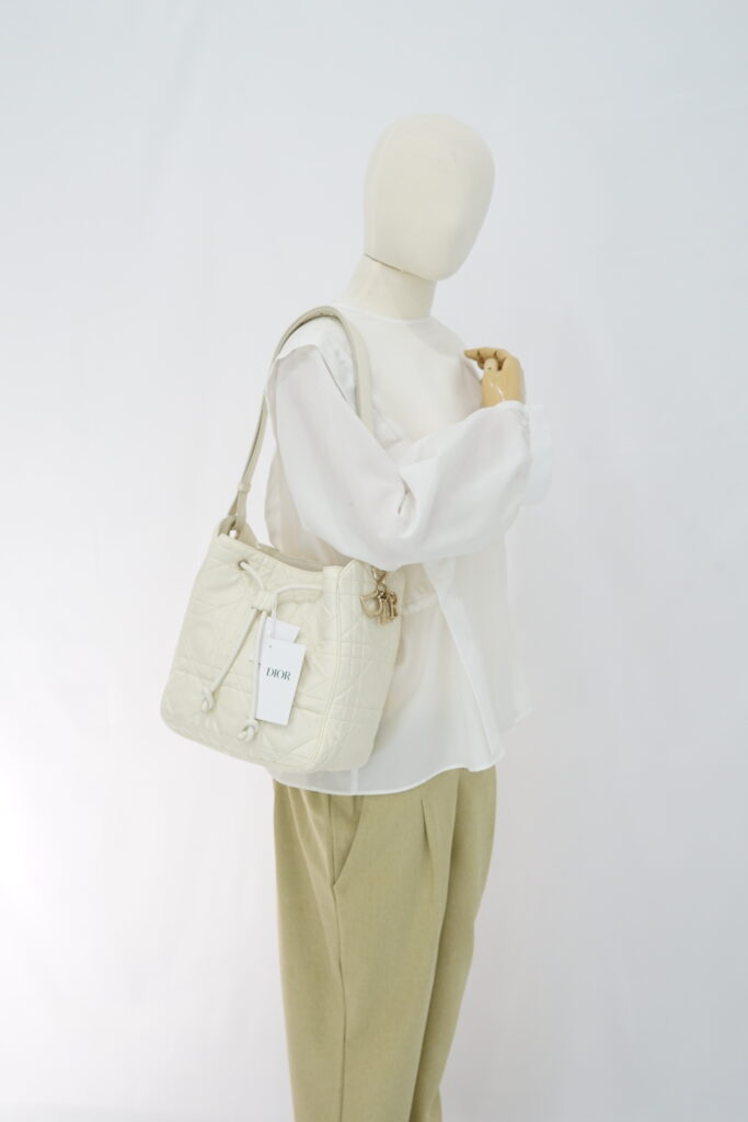 Dior D-Motion Bag White Macrocannage Lambskin GHW