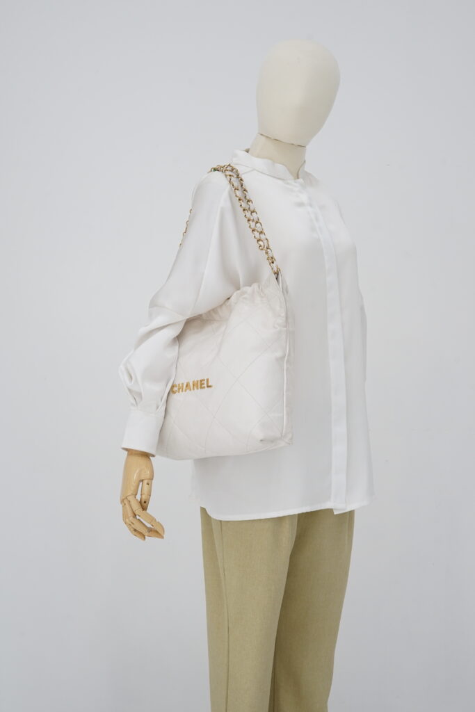 Chanel C22 Small Lambskin White GHW