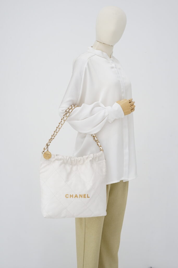 Chanel C22 Small Lambskin White GHW