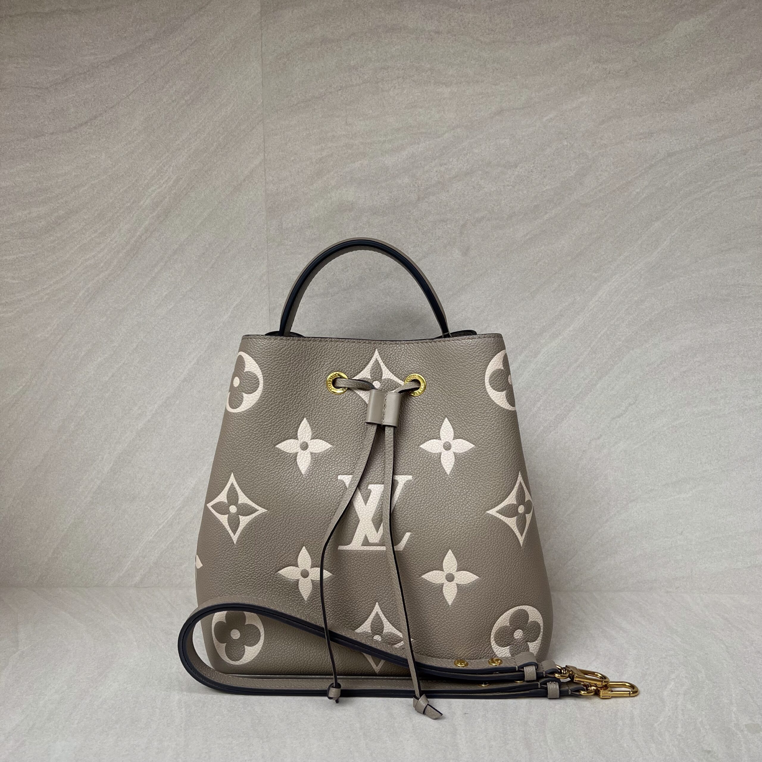 Louis Vuitton Neo Neo Monogram Empreinte Tourterelle Creme GHW