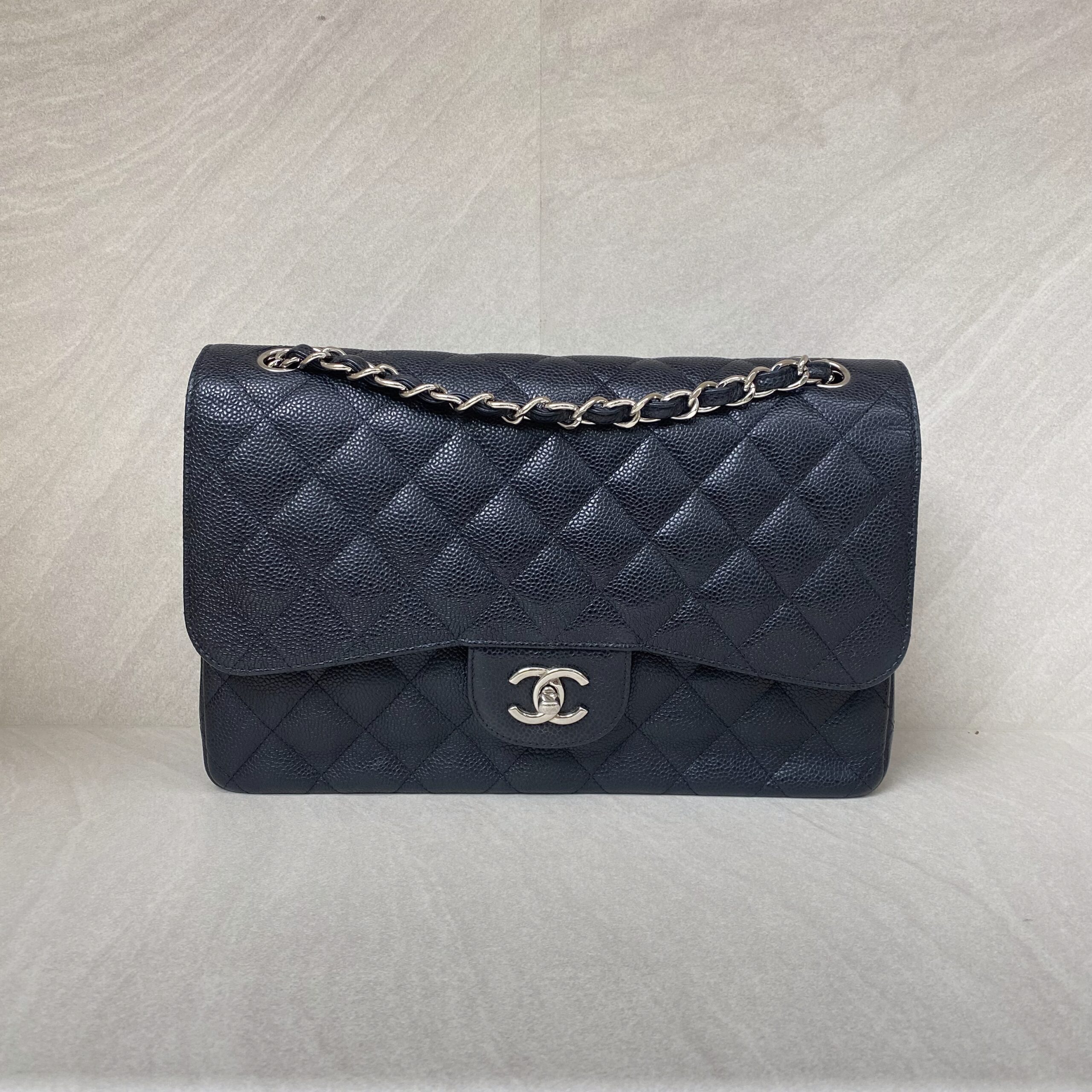 Chanel Jumbo Classic D Flap Caviar Black SHW