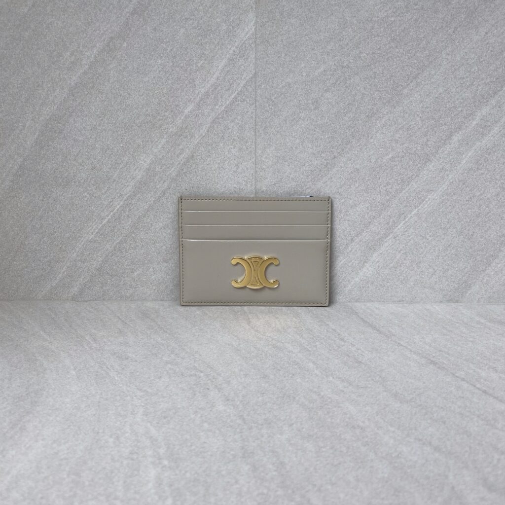 Celine Triomphe Card Holder Pale Beige
