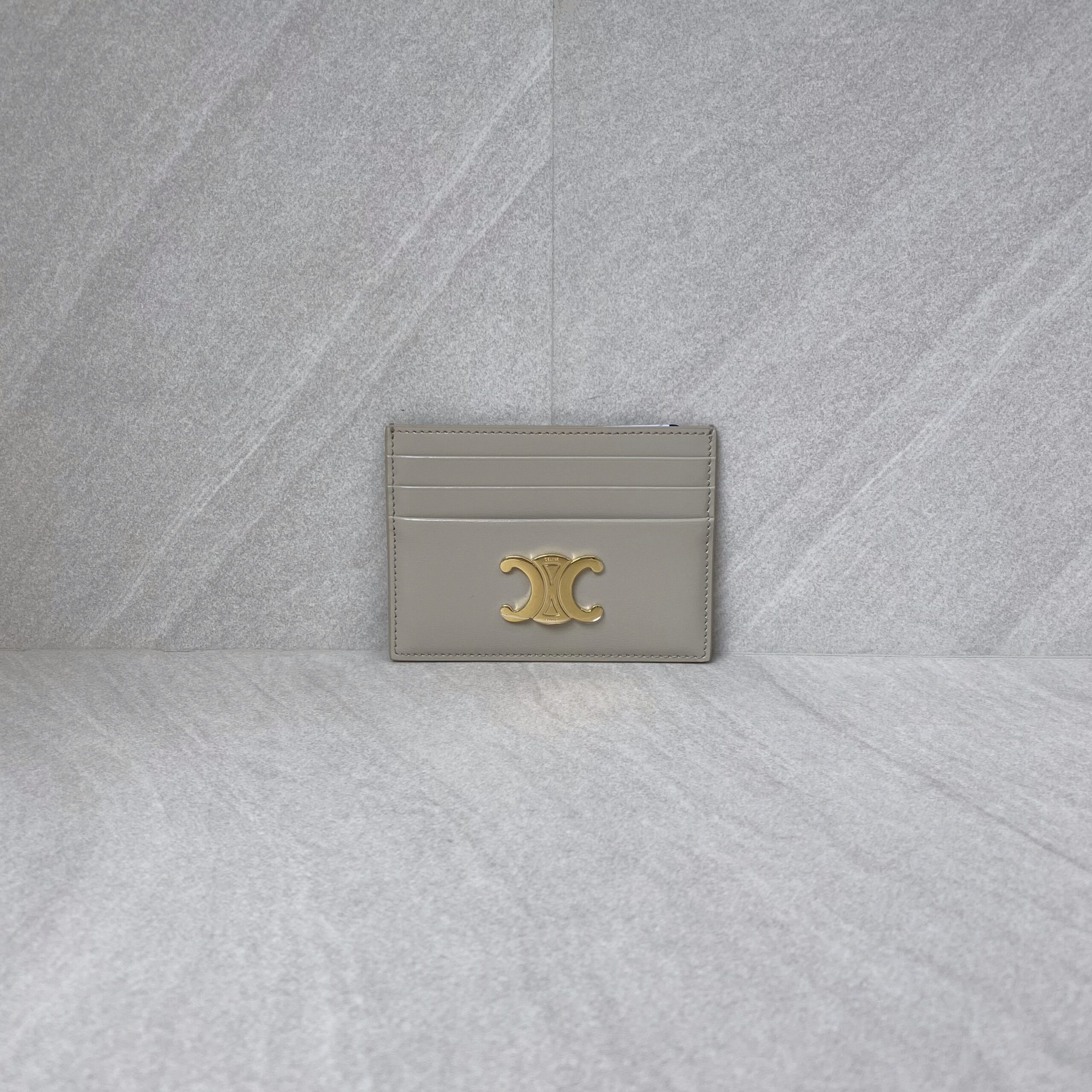 Celine Triomphe Card Holder Pale Beige