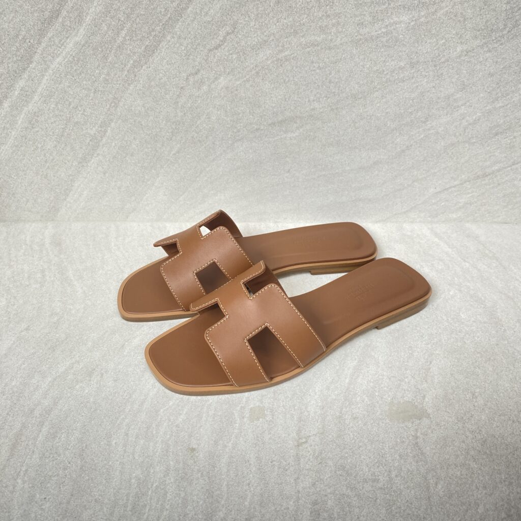 Hermes Oran Sandals Gold