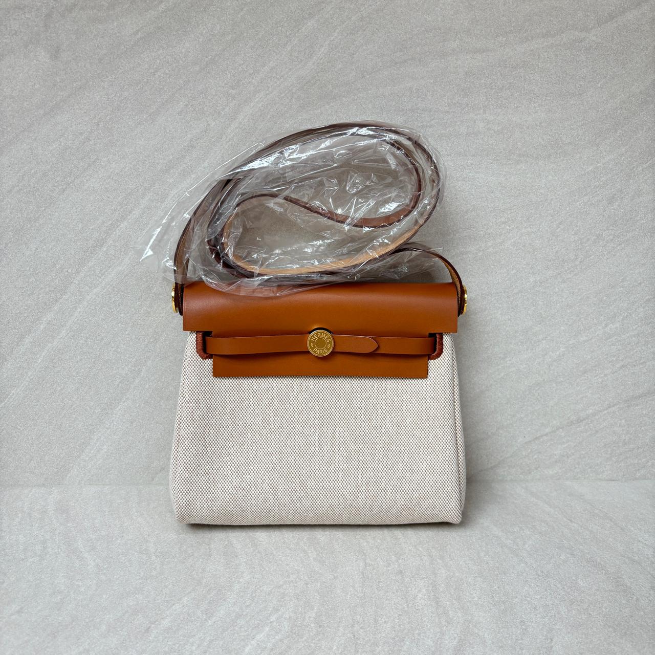 Hermes Mini Herbag Gold Naturale GHW