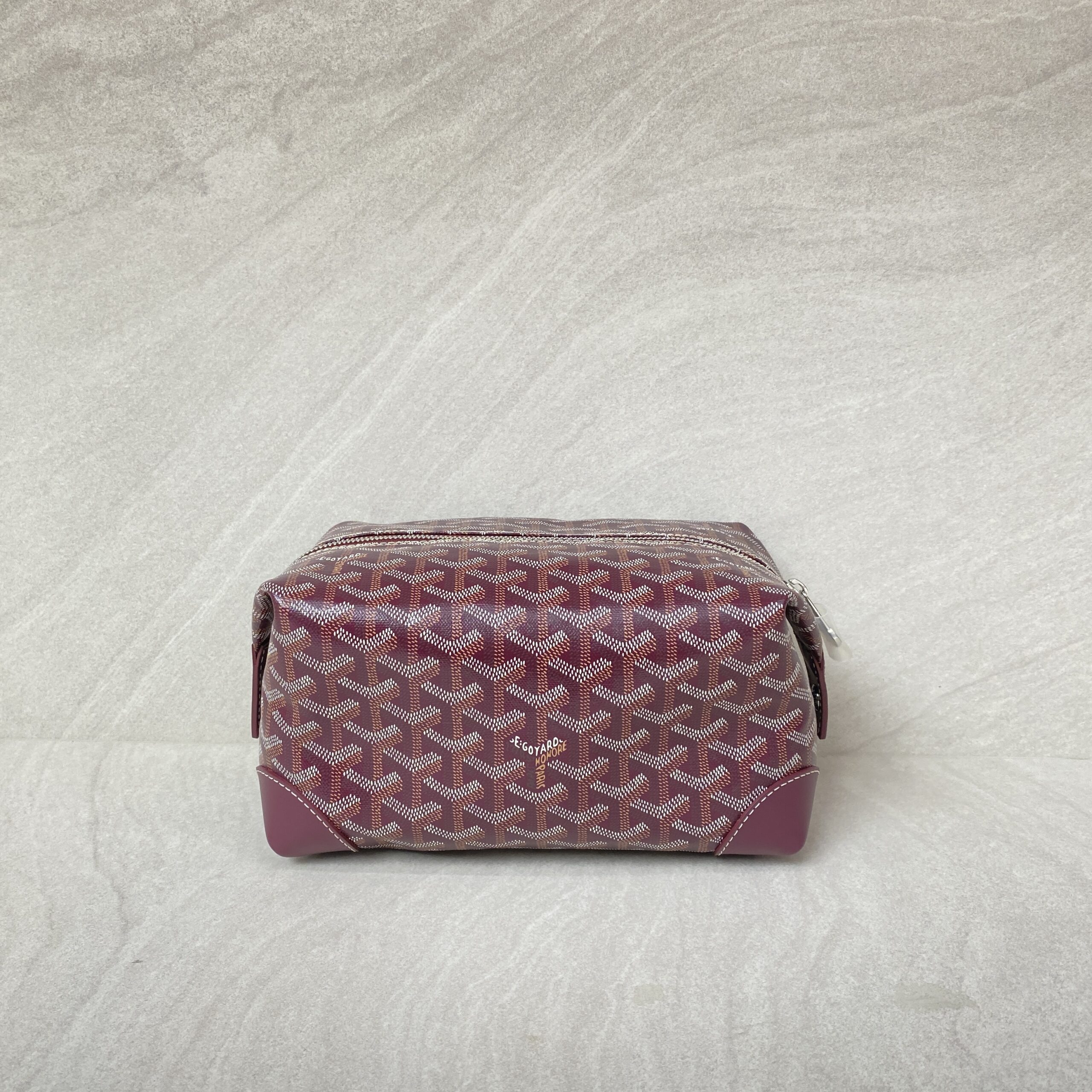 Goyard Bowling 25 Toiletry Bag Goyardine Burgundy