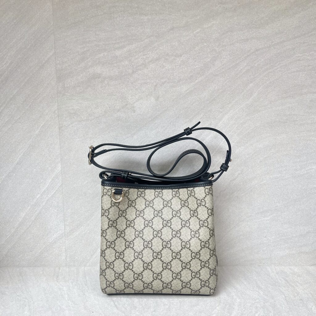 Gucci GG Emblem Small Bucket GG Supreme Black LGHW