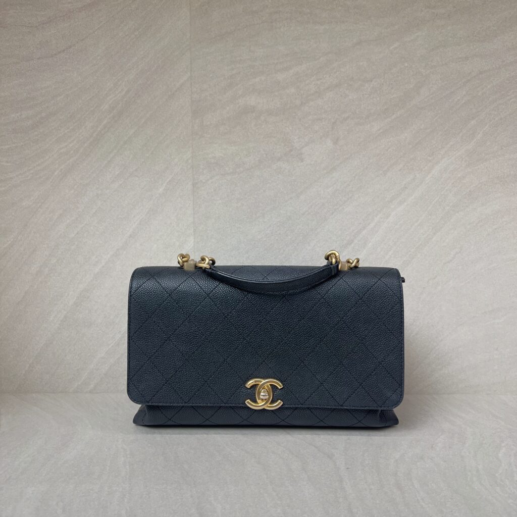 Chanel Flap Top Handle Caviar Black GHW