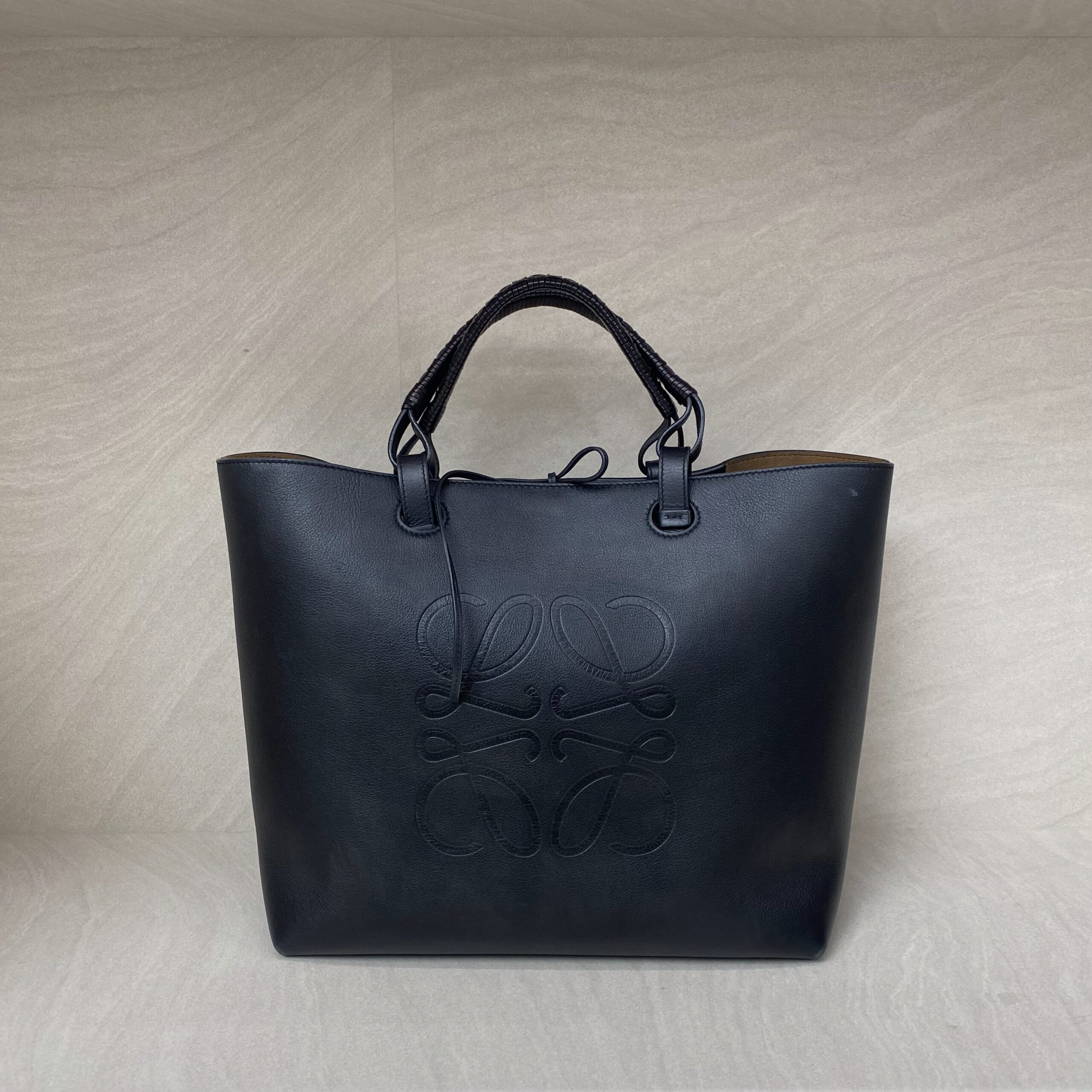 Loewe Anagram Debossed Tote Black