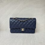 Chanel Medium Classic D. Flap Caviar Navy LGHW