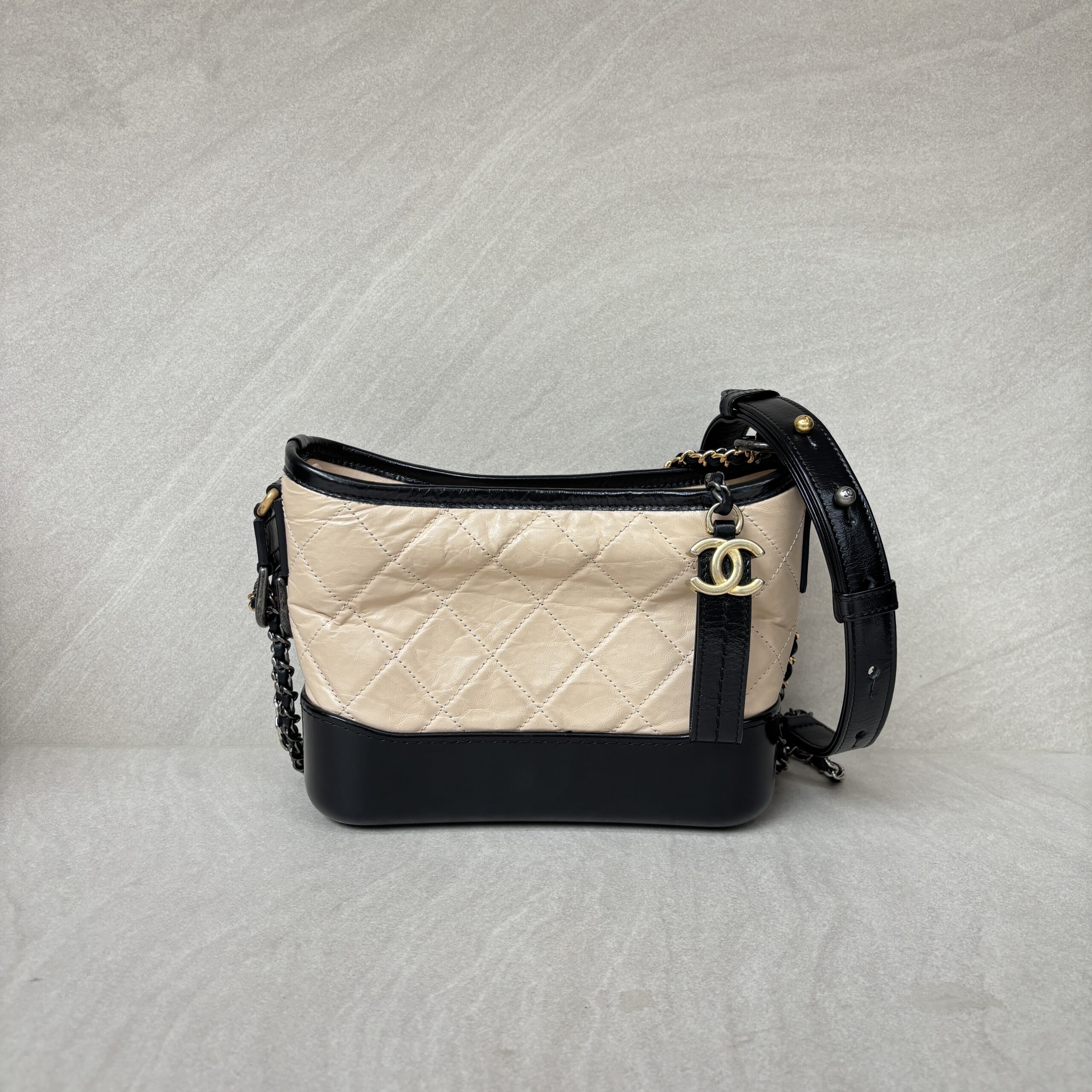 Chanel Gabrielle Small Beige Black