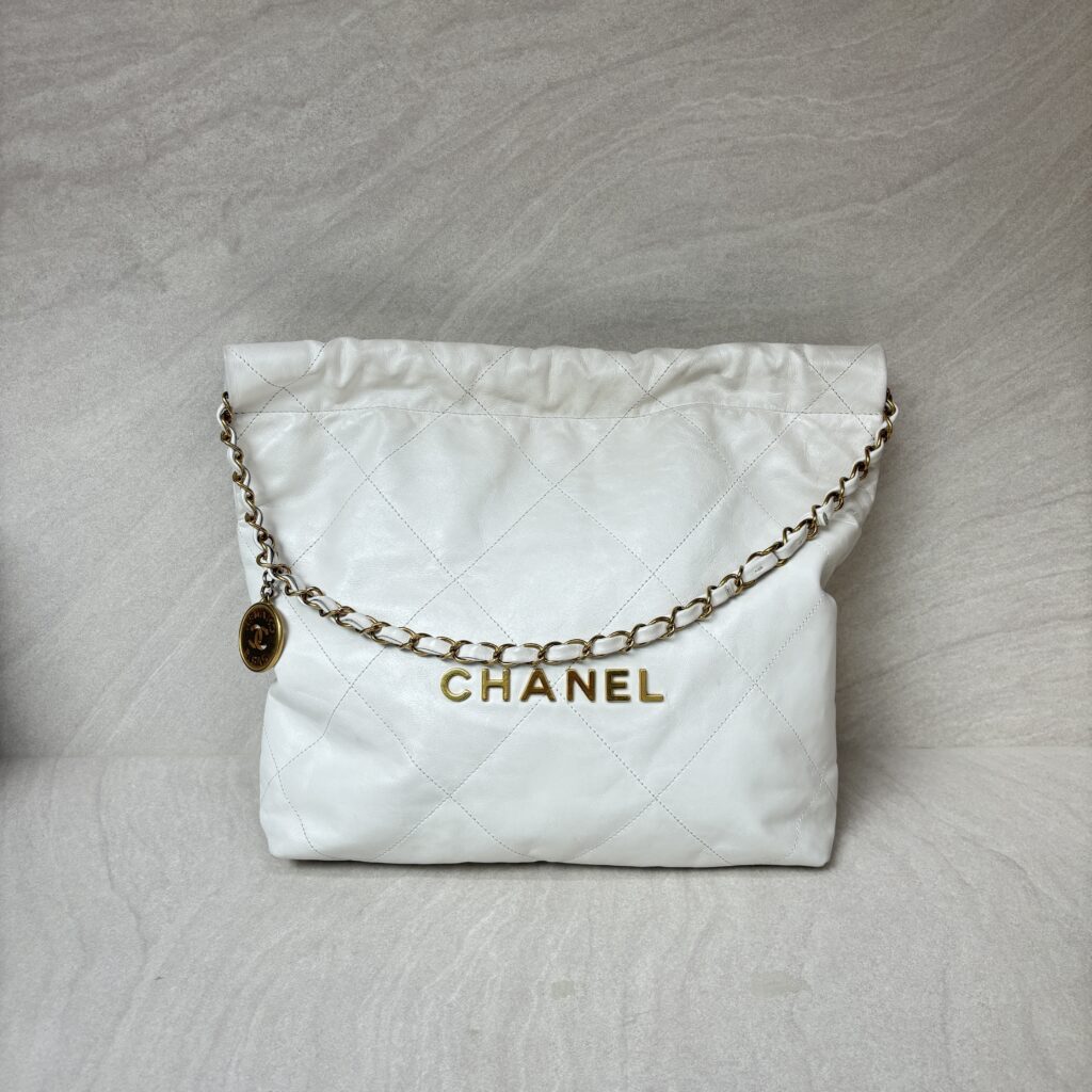 Chanel C22 Small Lambskin White GHW