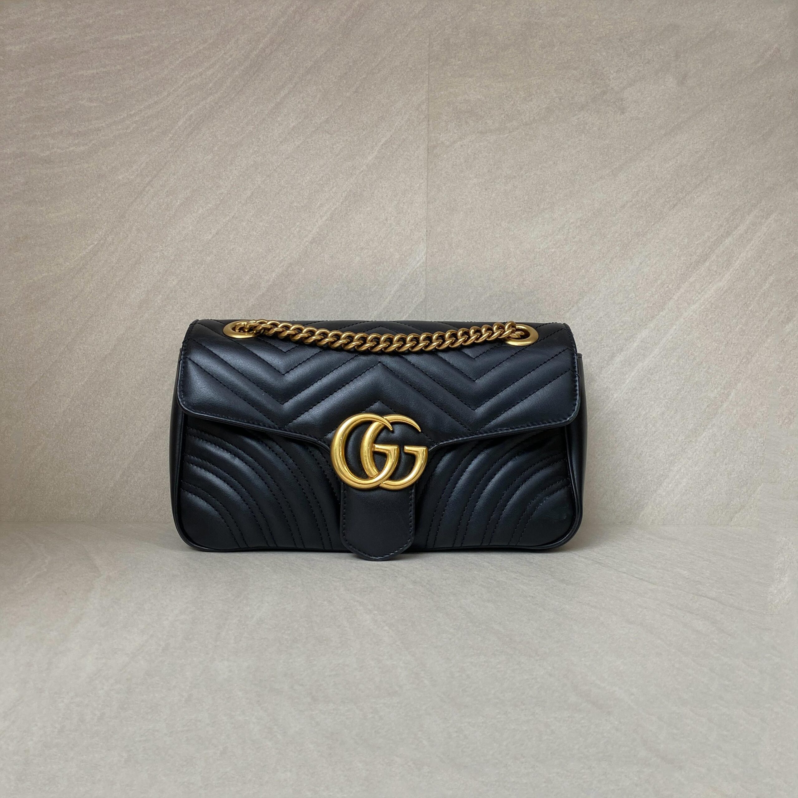Gucci Marmont Flap Small Black GHW