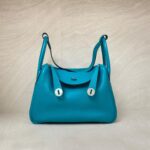 Hermes Lindy 30 Clemence Bleu Paon PHW