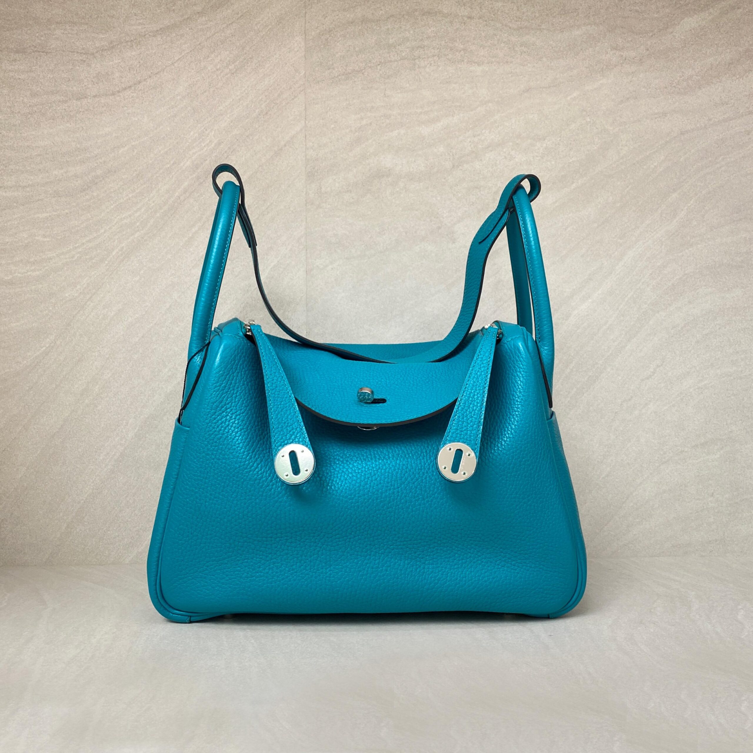 Hermes Lindy 30 Clemence Bleu Paon PHW