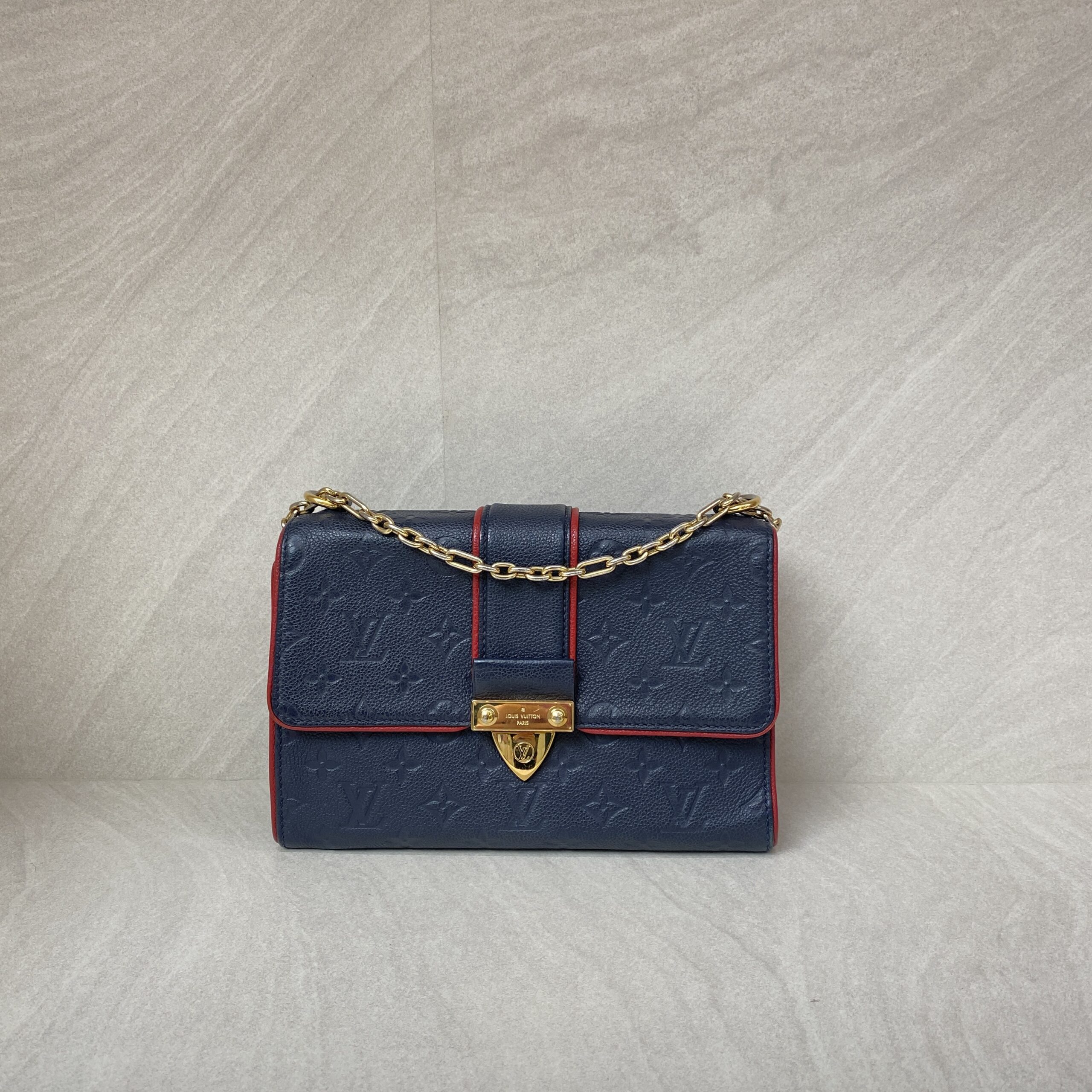 Louis Vuitton ST Sulpice PM Monogram Empreinte Marine Rouge GHW