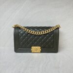 Chanel Boy 25 Lambskin Dark Green GHW