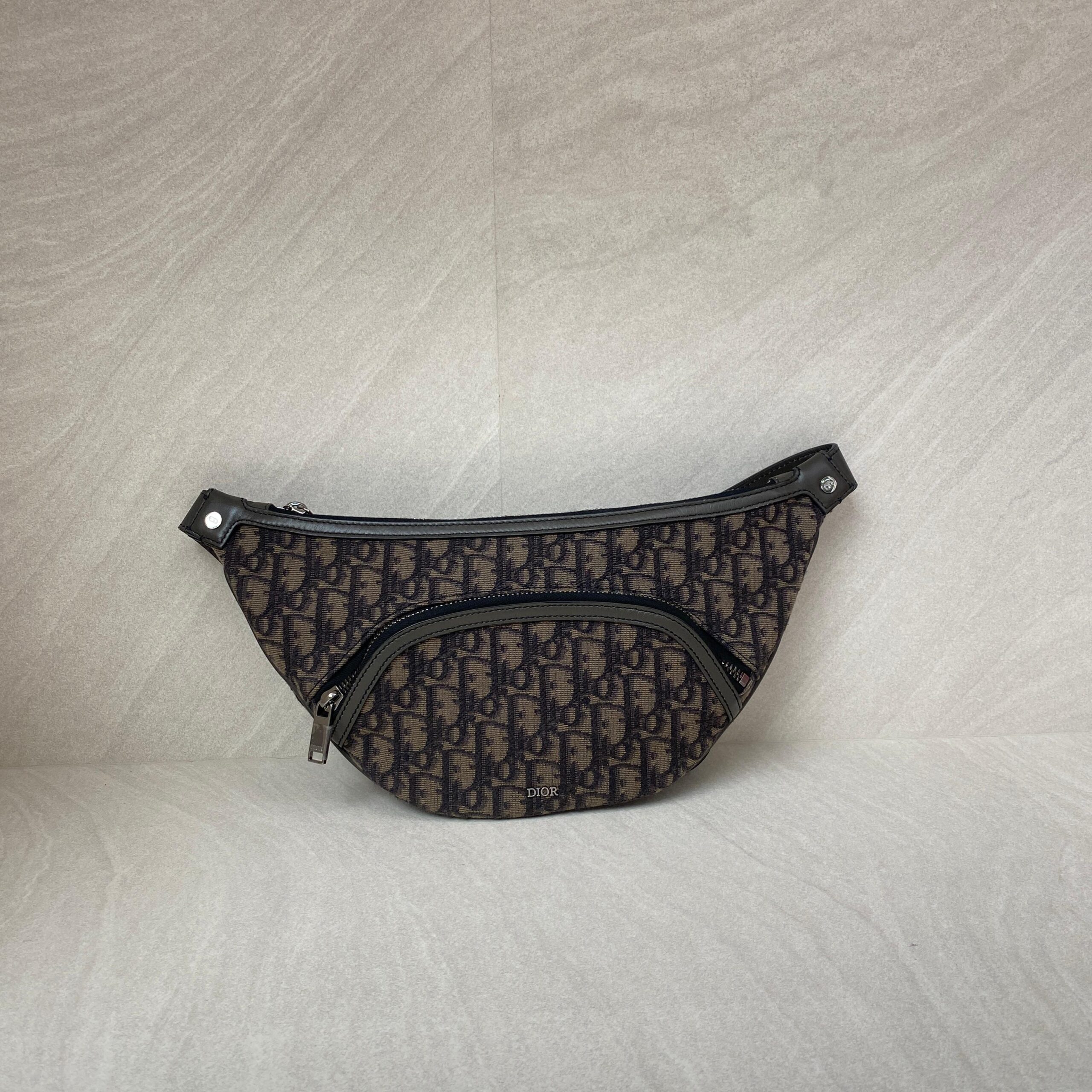 Dior Belt Bag Oblique Brown Grey