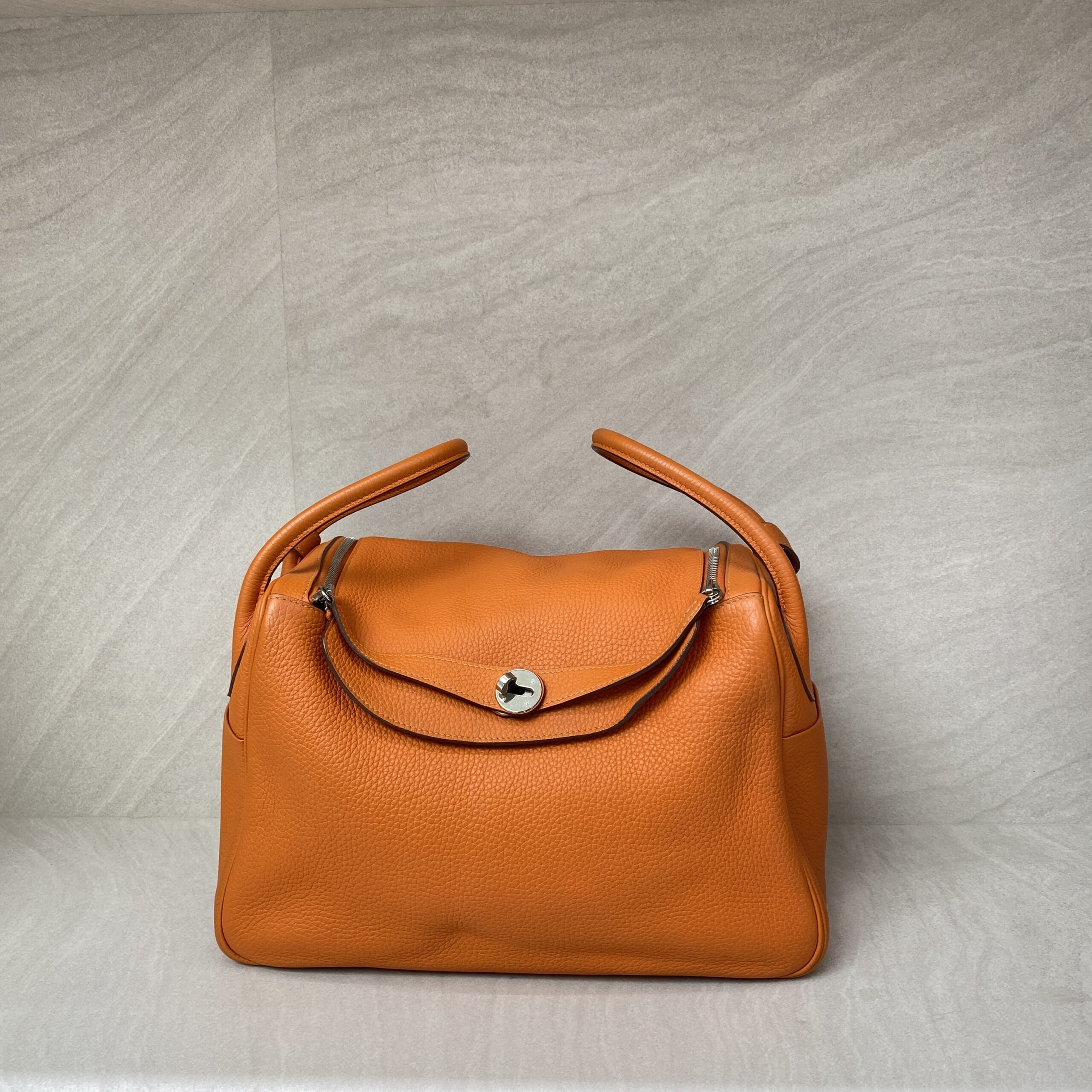 Hermes Lindy 34 Clemence Orange PHW