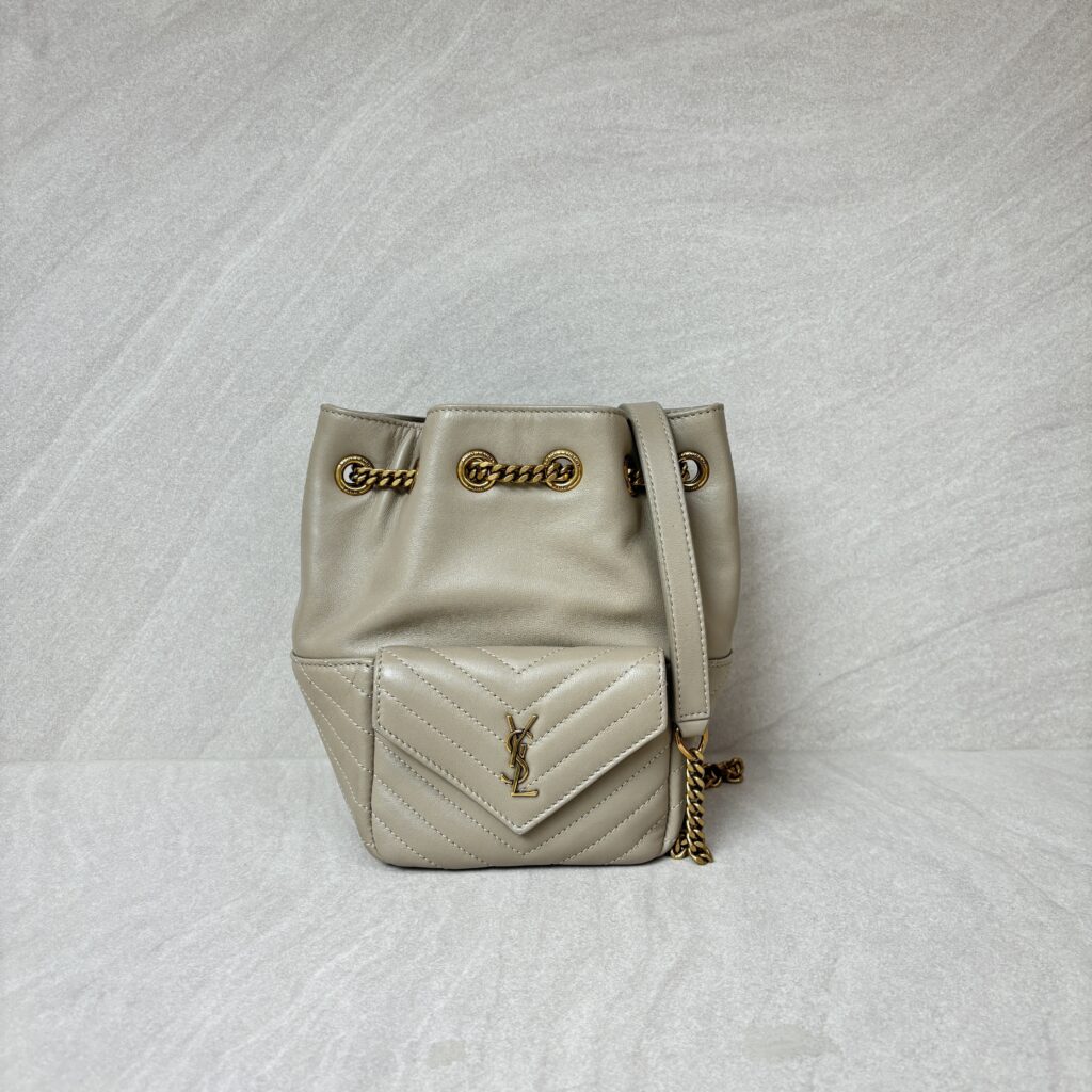 Saint Laurent Nano Bucket Taupe GHW
