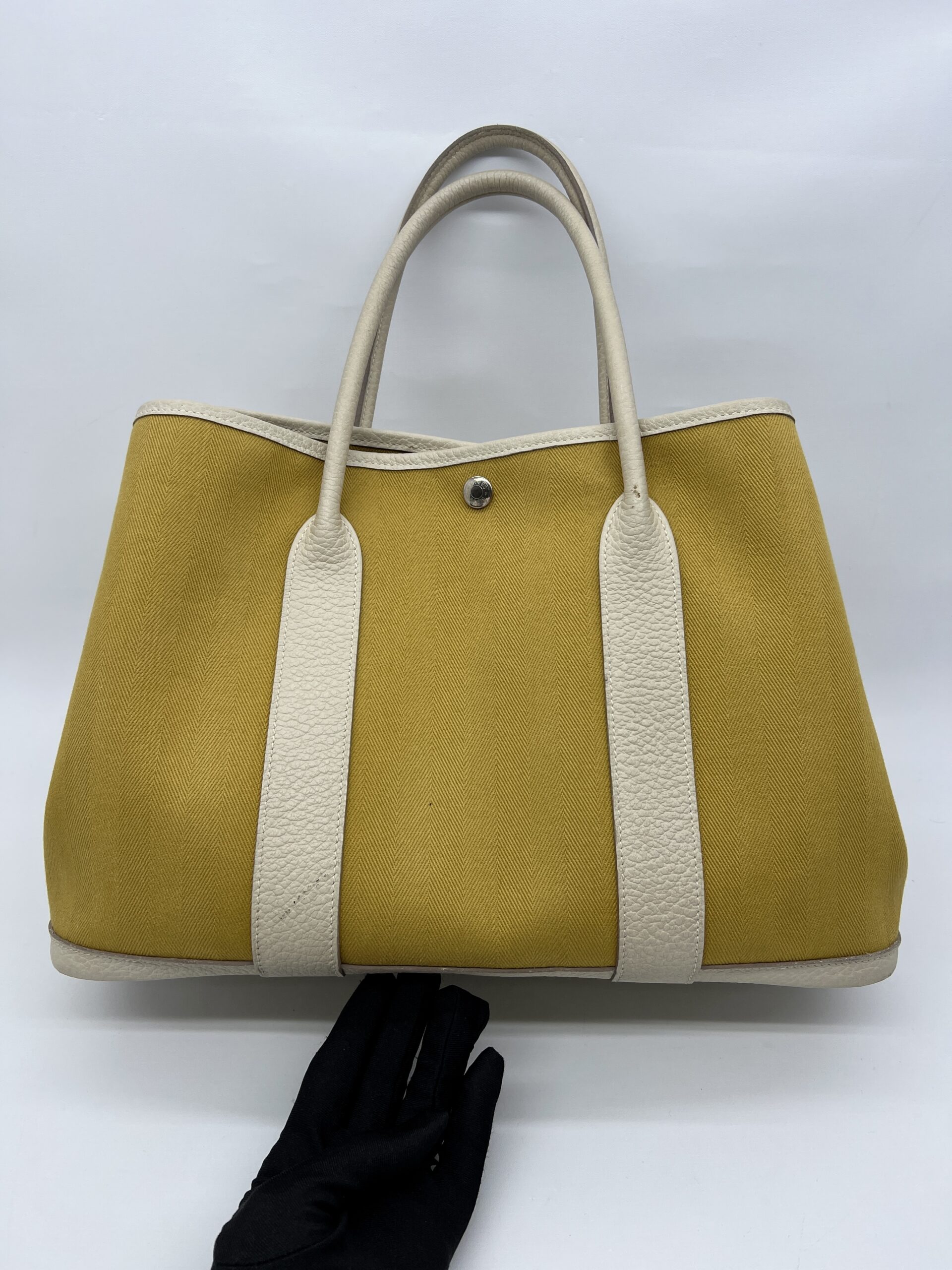 Hermes Garden Party 36 Negonda Canvas Craie Jaune PHW