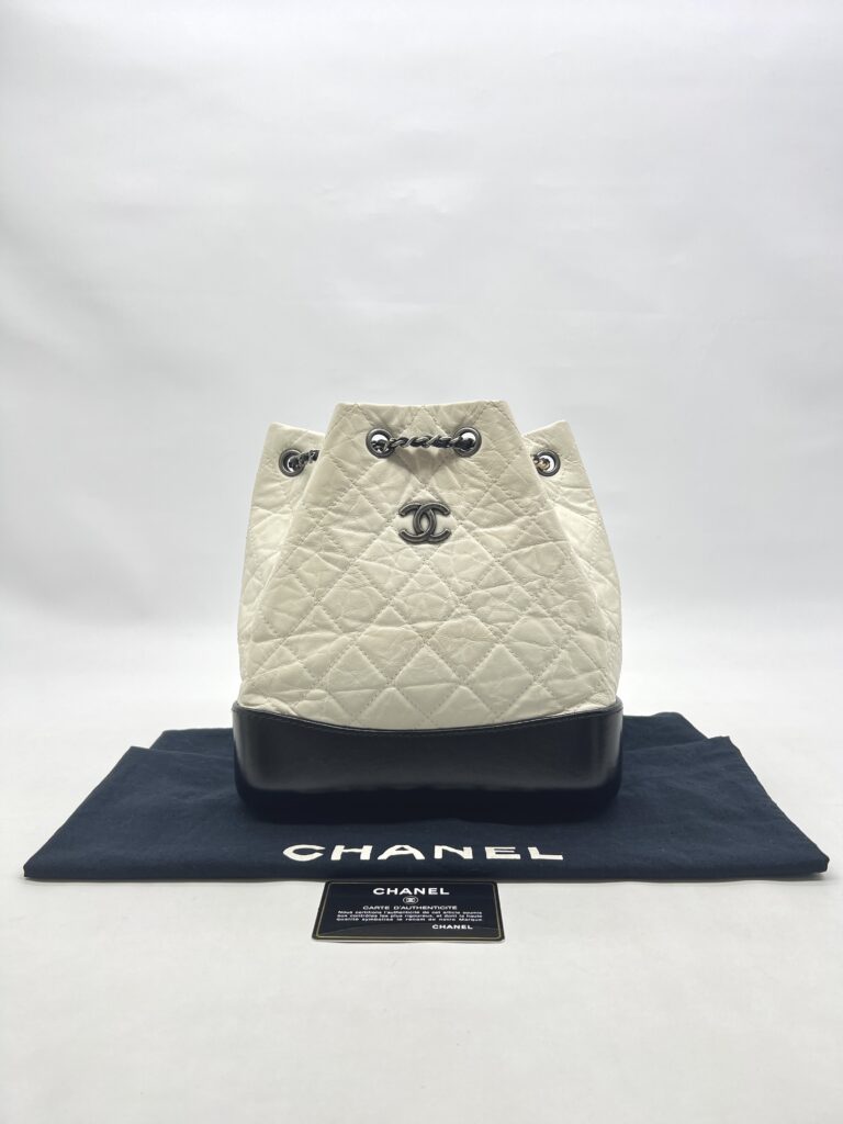 Chanel Gabrielle Small Backpack White Black