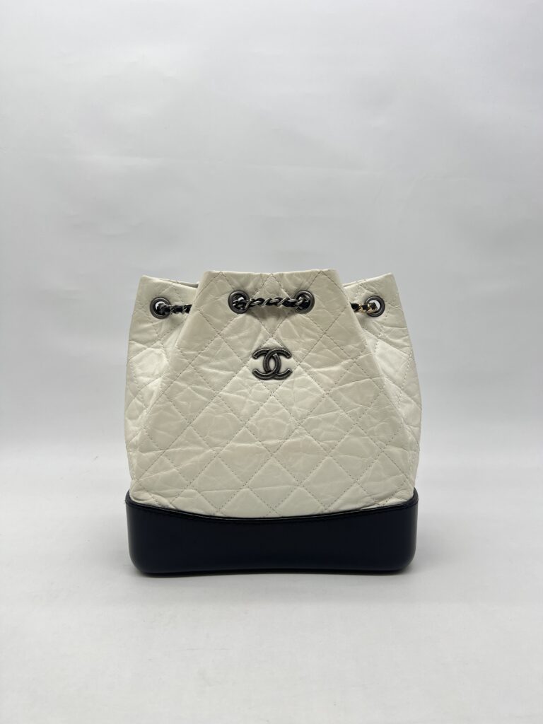 Chanel Gabrielle Small Backpack White Black
