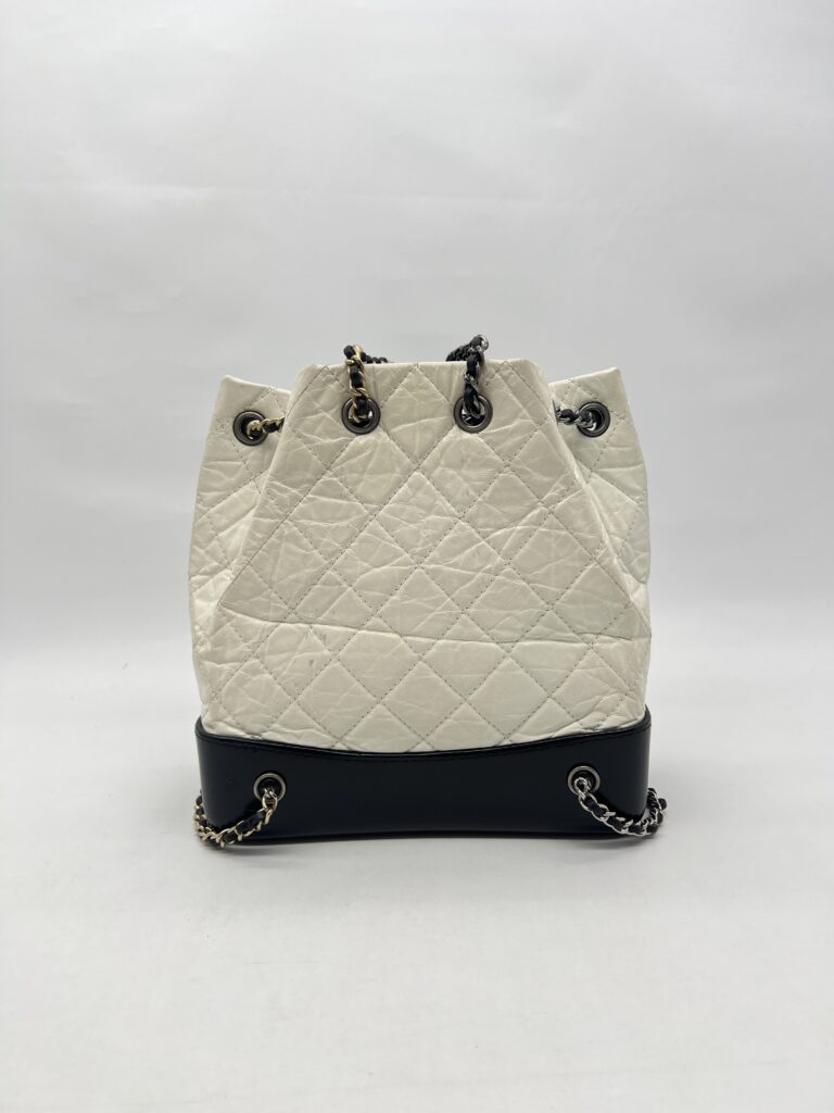 Chanel Gabrielle Small Backpack White Black