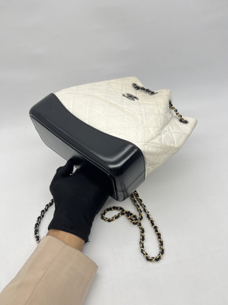 Chanel Gabrielle Small Backpack White Black