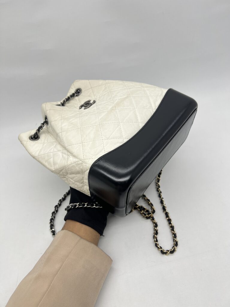 Chanel Gabrielle Small Backpack White Black