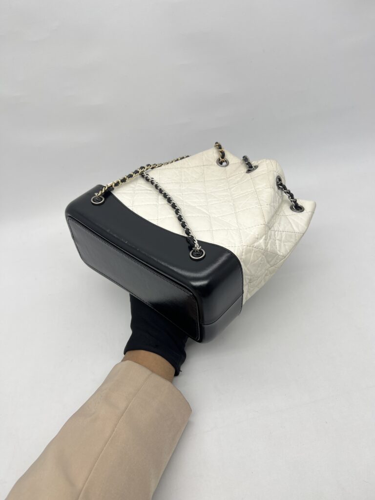 Chanel Gabrielle Small Backpack White Black