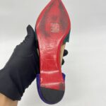 Christian Louboutin Tudor Young Flat Green And Purple Suede