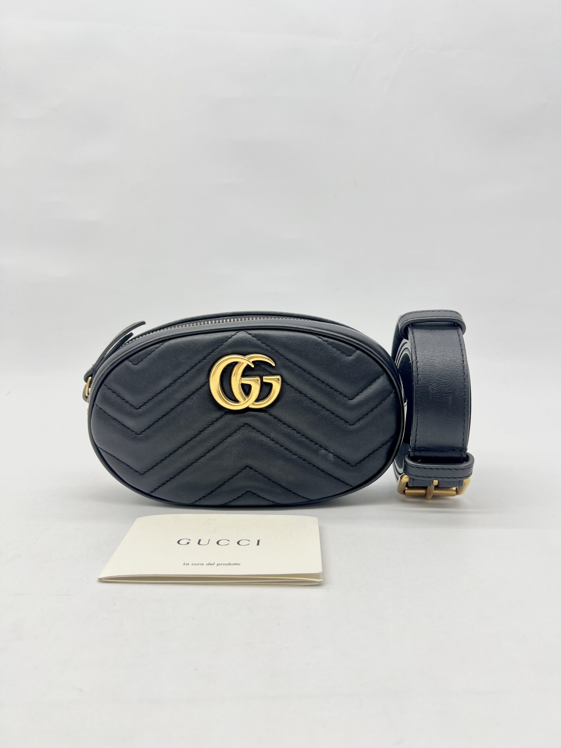 Gucci Marmont Belt Bag Black GHW