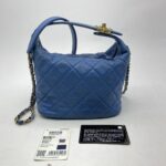Chanel Hobo Handbag Blue GHW