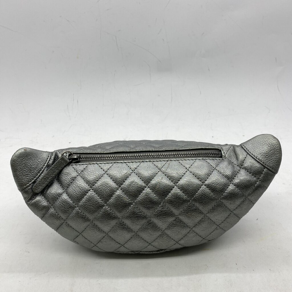 Chanel Waist Bag Calfskin Metallic Silver RHW