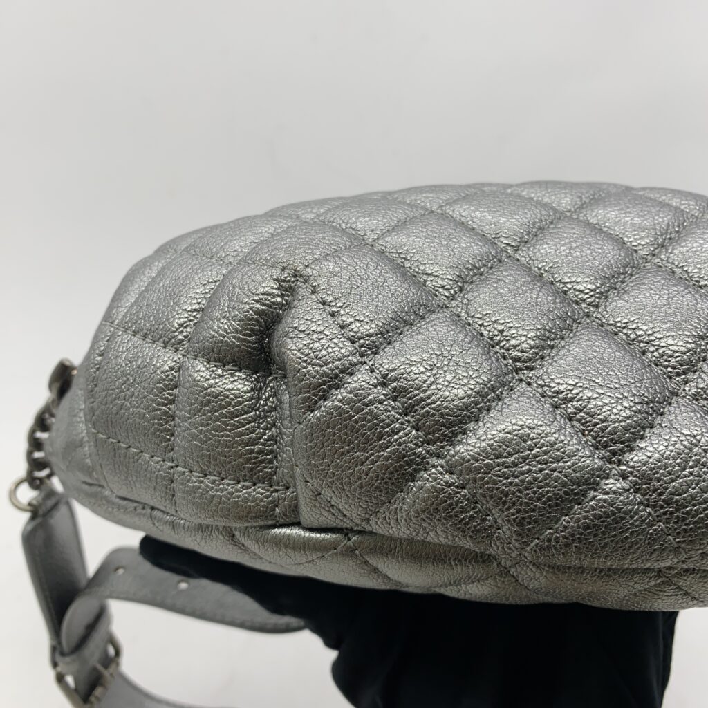 Chanel Waist Bag Calfskin Metallic Silver RHW