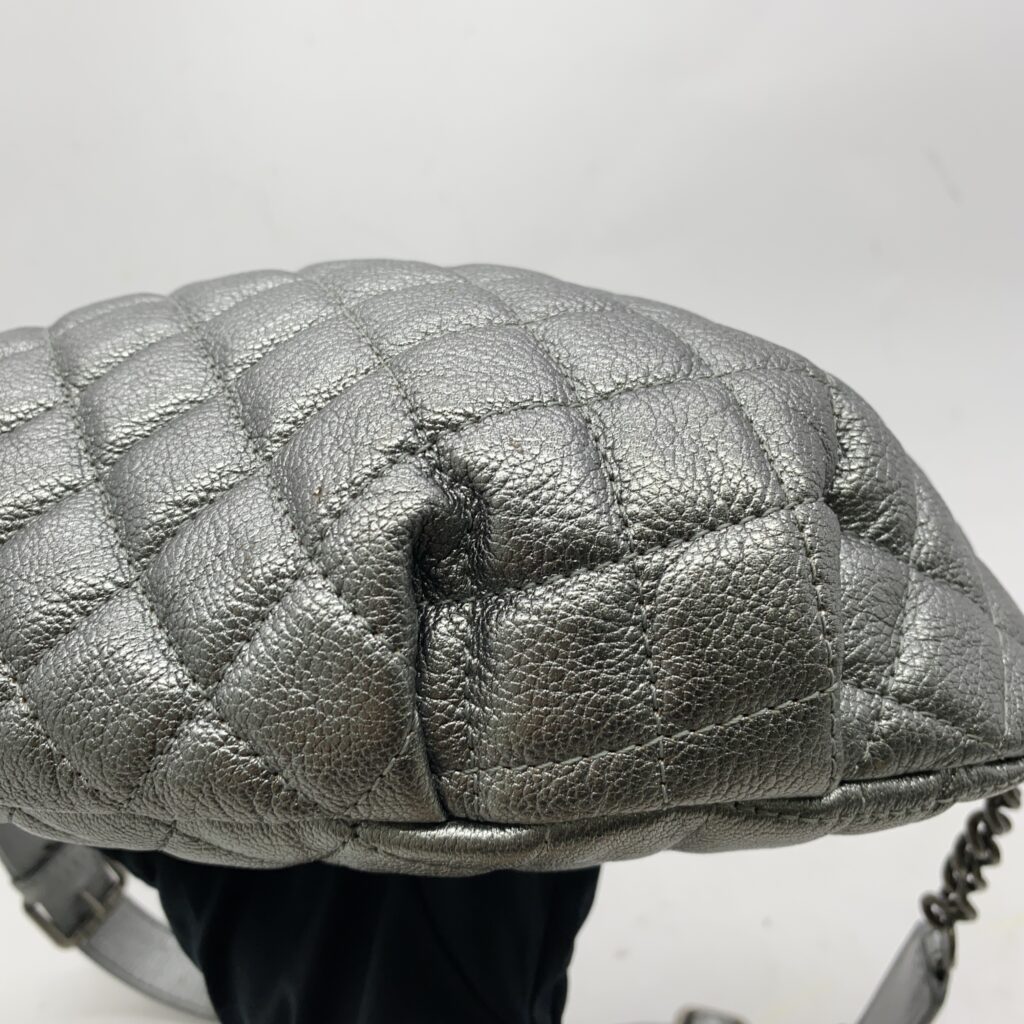 Chanel Waist Bag Calfskin Metallic Silver RHW