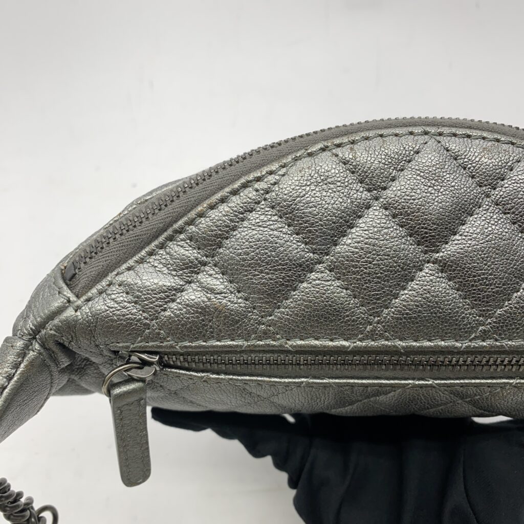 Chanel Waist Bag Calfskin Metallic Silver RHW