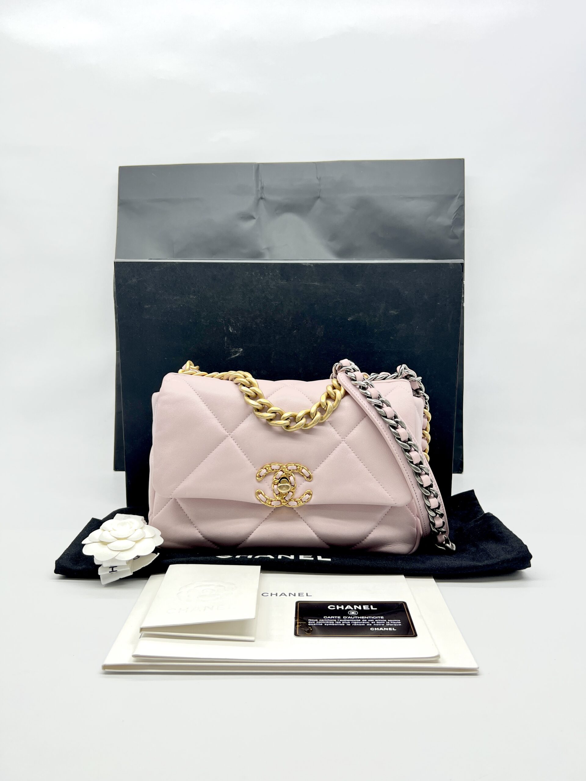 Chanel Small 19 Bag Pink Sakura Lambskin