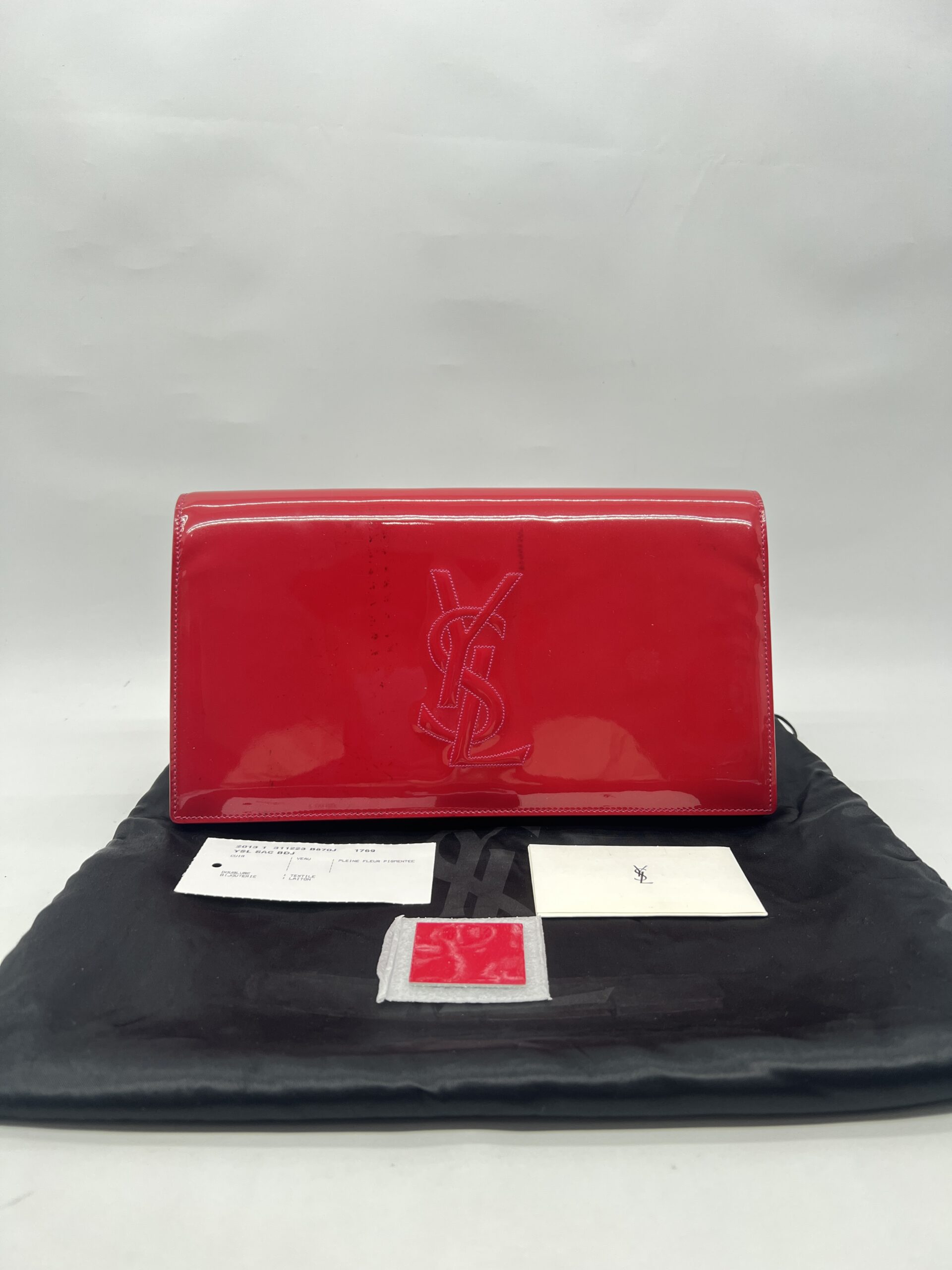 Saint Laurent Belle De Jour Clutch Red