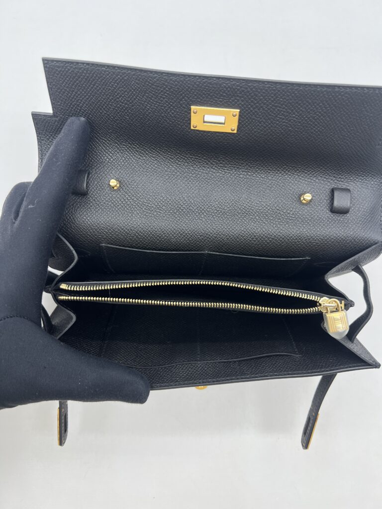 Hermes Kelly To Go Epsom Noir GHW